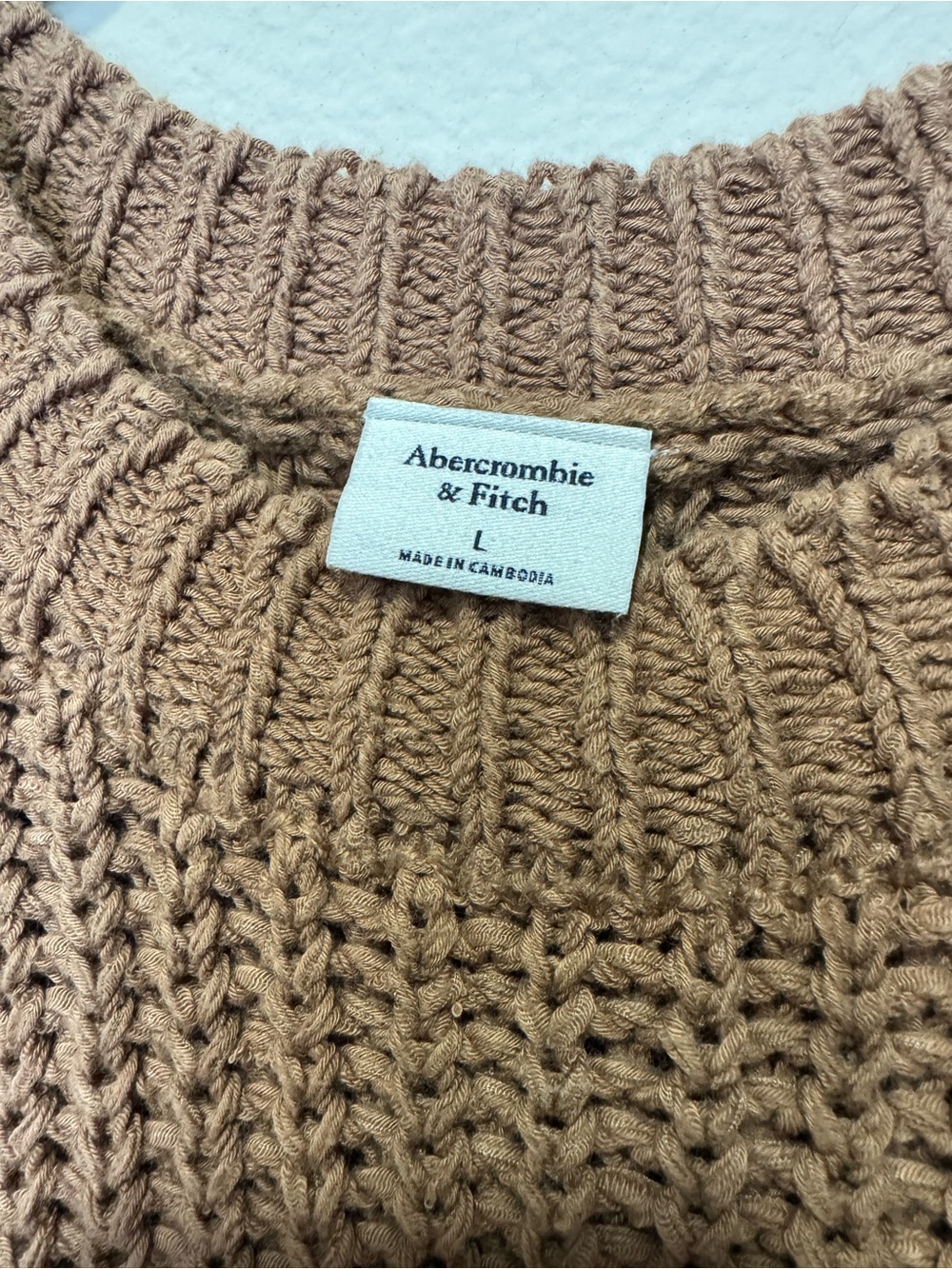 Abercrombie & Fitch Tan Chunky Knit Sweater Vest - Picture 2 of 3